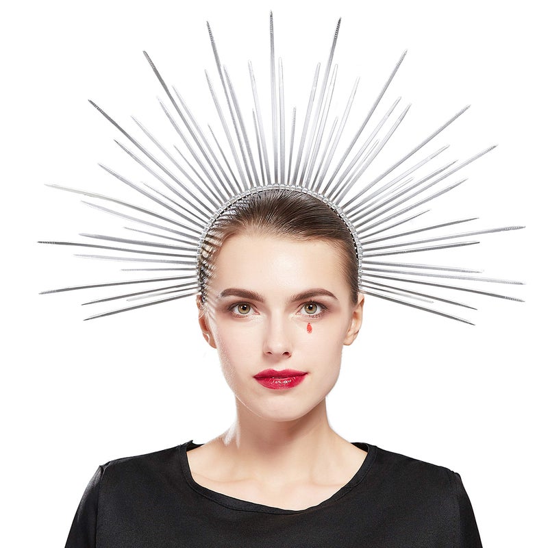 Fantherin Women's Goddess Halo Crown Headband - Zip Tie Spiked Angel Headpiece Headdress for Cosplay Halloween Costume Party - Image 1